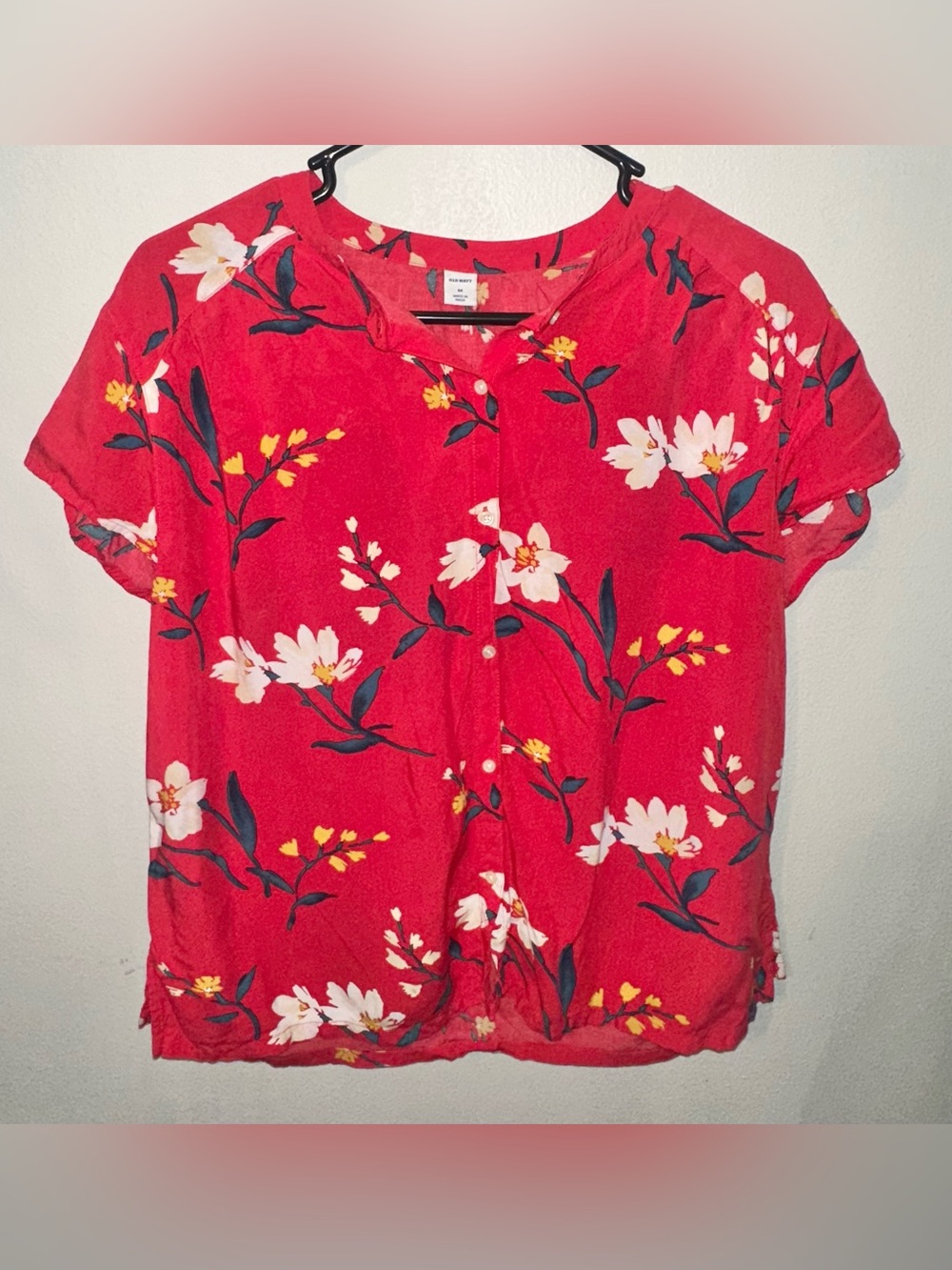 Old Navy Red Floral Shirt